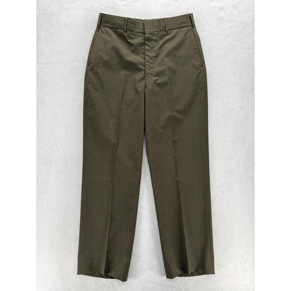 Vintage SACO Uniforms Dress Pants Mens 34x32 Green Wool Blend USA USMC Military